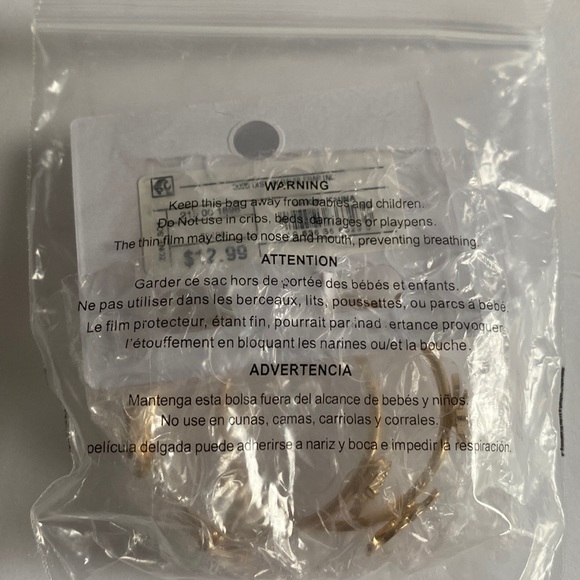 SUGARFIX by BaubleBar Crystal Wings Butterfly Hoop Earrings - Gold, NWT - Picture 6 of 6